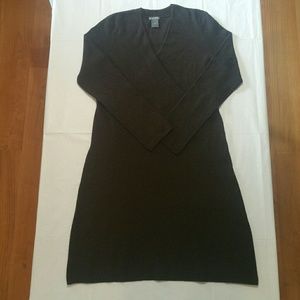 Ann Taylor Dark Brown Long Sleeve Sweater Dress